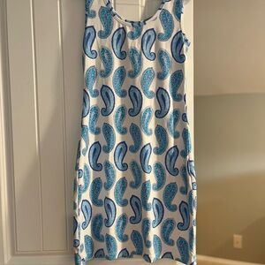 Chic Blue Paisley Mini Dress